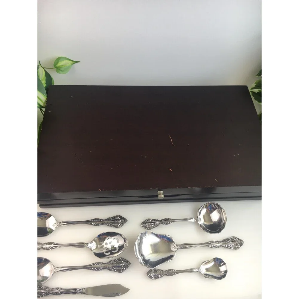 ONEIDA Heirloom Cube Michelangelo 18/10 SS Flatware Set For 12 + Serving 74Pc
